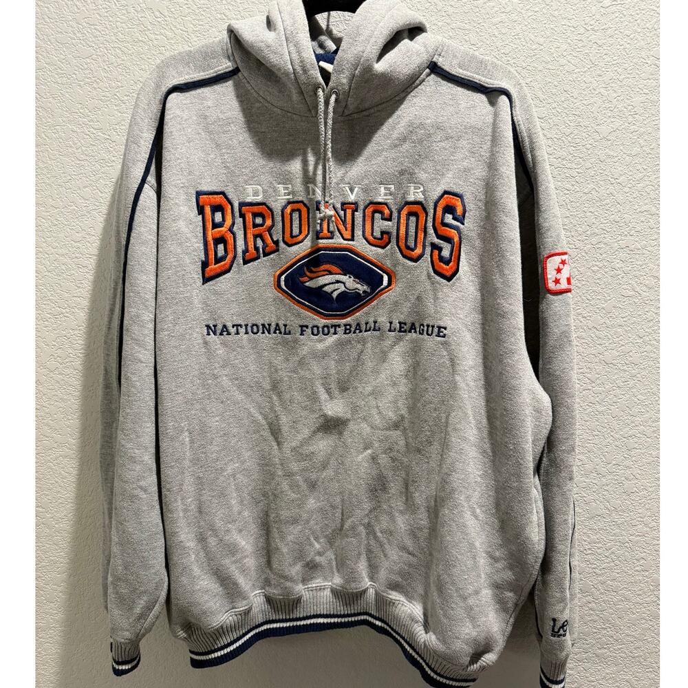 VTG Broncos Lee Hoodie in Gray Size‎ L